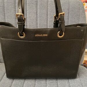 Michael Kors Black Tote with Gold Hardware